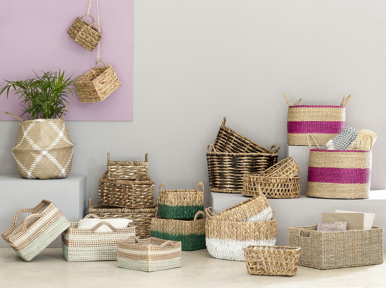 Cómo decorar con cestas de mimbre 